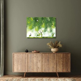 Obraz na szkle - Jeleń w lesie (70x50 cm)
