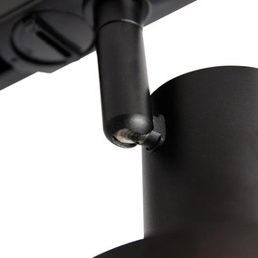 Nowoczesny system oświetlenia szynowego z 4 czarnymi reflektorami jednofazowymi 200 cm - Iconic Jeany