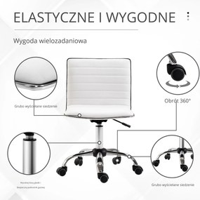 HOMCOM Fotel Fryzjerski Krzesło Salonowe Obrotowe Oparcie Regulacja Wysokości Stal PU Białe | Aosom PL