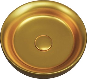 Umywalka nablatowa okrągła złota mat 40 cm ARI GOLD