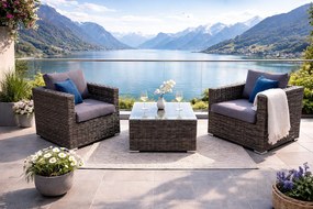 Zestaw rattanowy MALIBU dla 2 osób (szary)