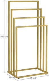 Złoty stojak na ręczniki do łazienki glamour - Kordo