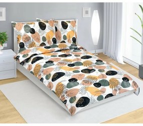 Bellatex Pościel bawełniana Kamyk musztardowy, 140 x 220 cm, 70 x 90 cm, 140 x 220 cm, 70 x 90 cm