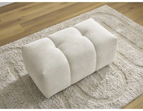 Biały podnóżek z tkaniny szenilowej Roxelane – Bobochic Paris