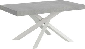 Stół rozkładany 160/264x90 cm Volantis cementu nogi białe