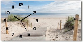Nowoczesny zegar ścienny szklany Plaża
