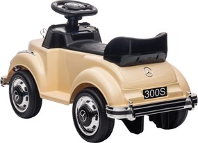 AIYAPLAY Jeździk dla dzieci Mercedes Benz 300 S, beżowy, Design, zabezpieczenie przed przewróceniem