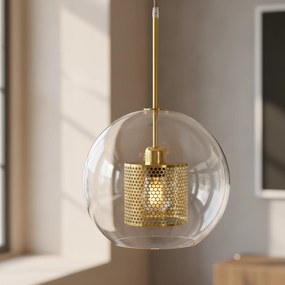 Lampa wisząca szklana loft APP555-1CP 25cm ZŁOTA
