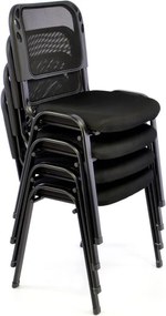 Zestaw krzeseł do sztaplowania, czarny - 8 szt