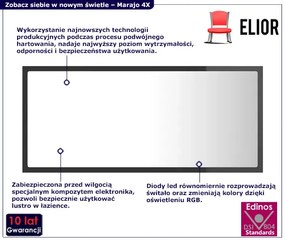 Nowoczesne szare lustro LED w połysku - Marajo 4X