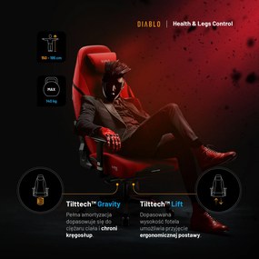 Fotel gamingowy Diablo X.Eye Prime, Normal Size, Bloody Mary