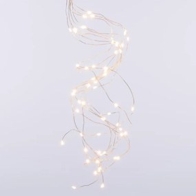 Oświetlenie LED srebrny przewód, zestaw 2 szt, ciepła biel,