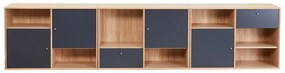 Czarno-naturalna niska komoda w dekorze dębu 267x61 cm Mistral – Hammel Furniture