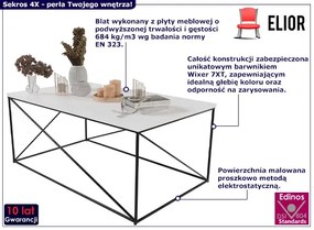 Nowoczesna ława czarny + biały mat - Sekros 4X