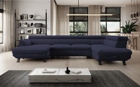 Narożnik RAVEN XL wolnostojący z funkcją spania tkanina Artico 37438 Morski WERSAL