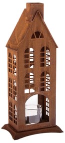 Metalowy świecznik ze szkłem Rustik, 30 x 30 x 50 cm, 50 cm