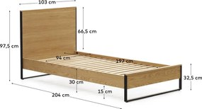 Łóżko ze stelażem 90x190 cm Taiana – Kave Home