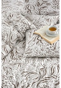 Biało-brązowa pościel jednoosobowa z prześcieradłem/3-częściowa 160x220 cm Modern – Mila Home