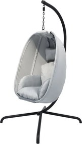 Fotel bujany podwieszany MIADOMODO szary, nośność 160 kg