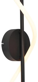 Nowoczesny Kinkiet / Lampa scienna czarny z wbudowaną diodą LED z 3-stopniową regulacją - Twirl Nowoczesny Oswietlenie wewnetrzne