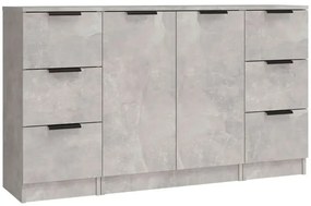 Loftowa komoda z szufladami i półką w kolorze beton - Neris
