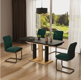 Stół jadalny czarny/złoty dąb 120x80x77.3 fenaro