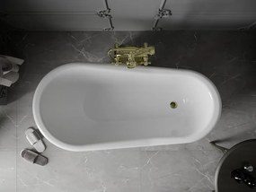 Mexen Retro wanna wolnostojąca 150 x 73 cm, biała, nogi złote - 53251507300-50