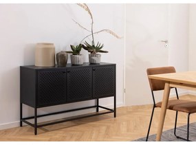 Czarna metalowa niska komoda 125x75 cm Newcastle – Actona