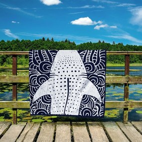 Ciemnoniebieski ręcznik plażowy 90x180 cm Shark – DecoKing