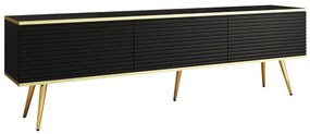 Szafka RTV KARL 3D 175cm wisząca/stojąca czarny mat  PIASKI Meble