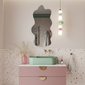 Lustro dekoracyjne w kształcie chmurki oszlifowane bez podświetlenia CLOUD | Różne rozmiary | Różne kolory : Kolor tafli szkła - Grafit, Rozmiar - 200 x 100 cm