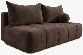 Sofa z Funkcją Spania SARIA Brązowa Welurowa Nowoczesna