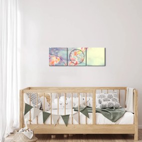 Obraz - Listki w lodzie (z zegarem) (90x30 cm)