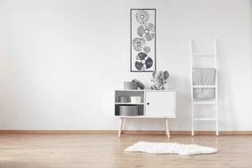 Obraz z metalu z motywem kwiatów, nowoczesna ozdoba ścienna wykonana techniką metaloplastyki
