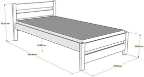 Białe młodzieżowe łóżko pojedyncze z 2 szufladami - Doria 4X 200x90 cm