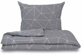 Kvalitex Bawełniana pościel Nordic Grid szary, 140 x 220 cm, 70 x 90 cm