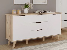 Komoda w stylu skandynawskim Vankka 231, kolor dąb/biały