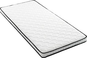 Materac sprężynowy - 90 x 200 cm - z modułami ergonomicznymi i podparciem lędźwiowym - grubość 10 cm - Materiał + Metal - biały