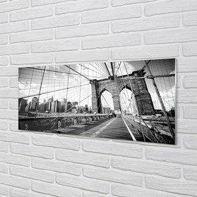 Panel szklany do Kuchni Most na Tle Wieżowców