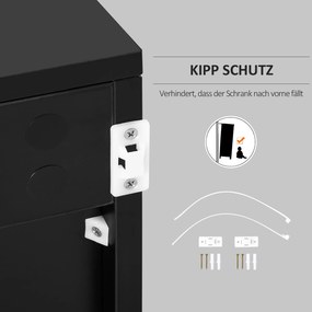 HOMCOM Kredens Komoda Kredens, 2 Szuflady, 2 Szafki, 105 cm x 40 cm x 76 cm, Czarny