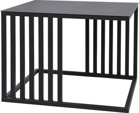 Kwadratowy Stolik Czarny Kawowy W Stylu Loft E5-N11