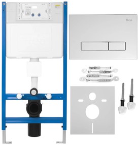 Stelaż zestaw podtynkowy K011A-Q do mis WC z przyciskiem HD Chrom