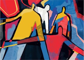 Obraz - Abstrakcja mężczyzn (70x50 cm)
