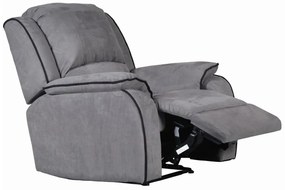 Fotel z funkcją relax z mikrofibry HERNANI - Szary