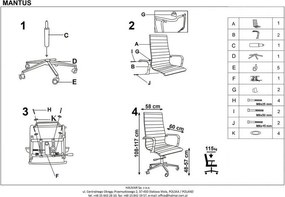 Nowoczesny czarny fotel biurowy Mantus