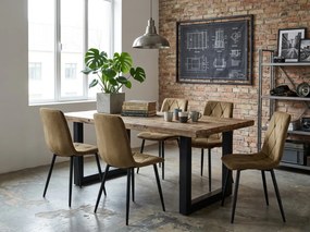 Brązowe aksamitowe krzesło LIBRA OLIVE BROWN z czarnymi nogami