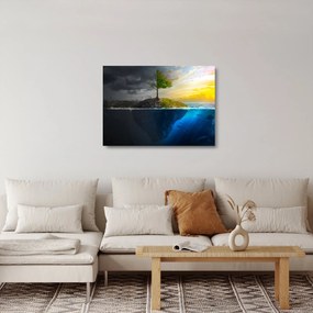 Obraz na szkle - przedstawienie dwóch stron (70x50 cm)