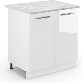 Szafka pod zlew biały wysoki połysk 80x60x82 fame-line