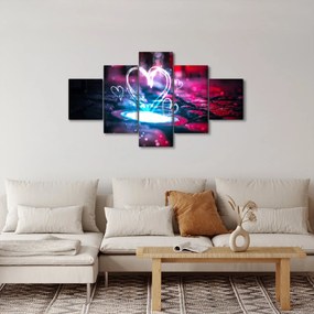 Obraz świetlistego serca (125x70 cm)