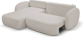 Masseno Narożnik AMICO z funkcją spania i pojemnikiem na pościel Narozniki L, Rozkładana sofa - Jasnoszary, SICURO 65